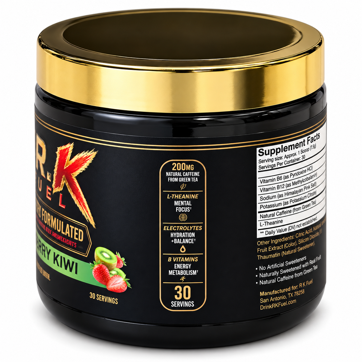 Dr.K Fuel Doctor-Formulated Daily Clean Energy + Hydration — Strawberry Kiwi | 30 Servings