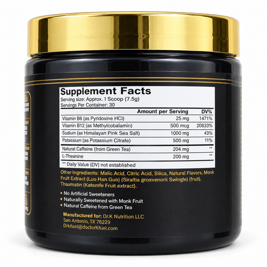 Dr.K Fuel/DOCTOR FORMULATED/Strawberry Kiwi pre-workout clean energy powder – 30 servings